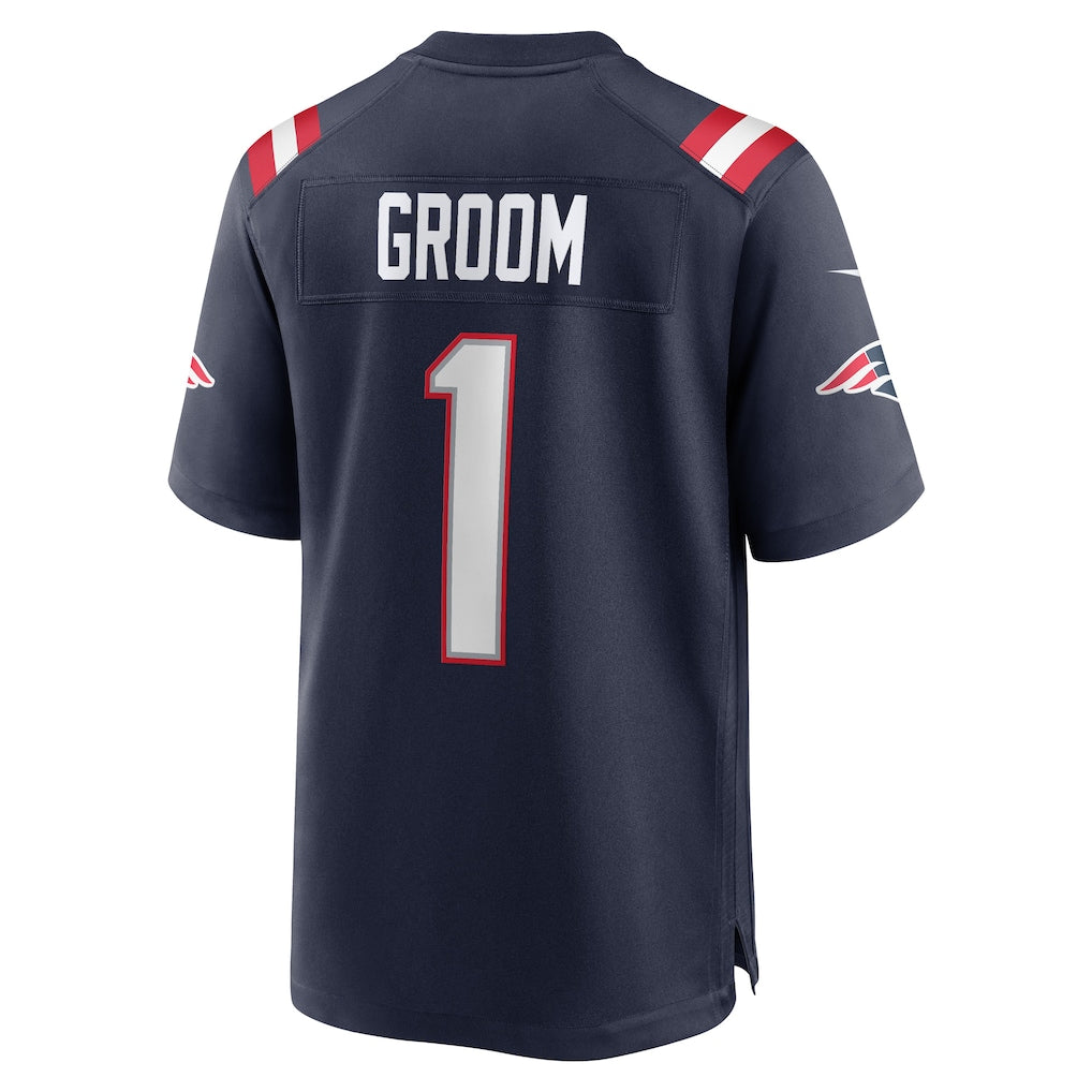 Cooneas NE.Patriots #1 Groom Navy Game Jersey