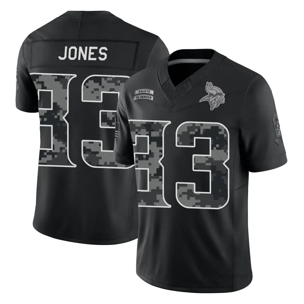 MN.Vikings #33 Aaron Jones Sr. Player Black Limited 2026 Salute to Service Home Game Cooneas Stitched Jerseys