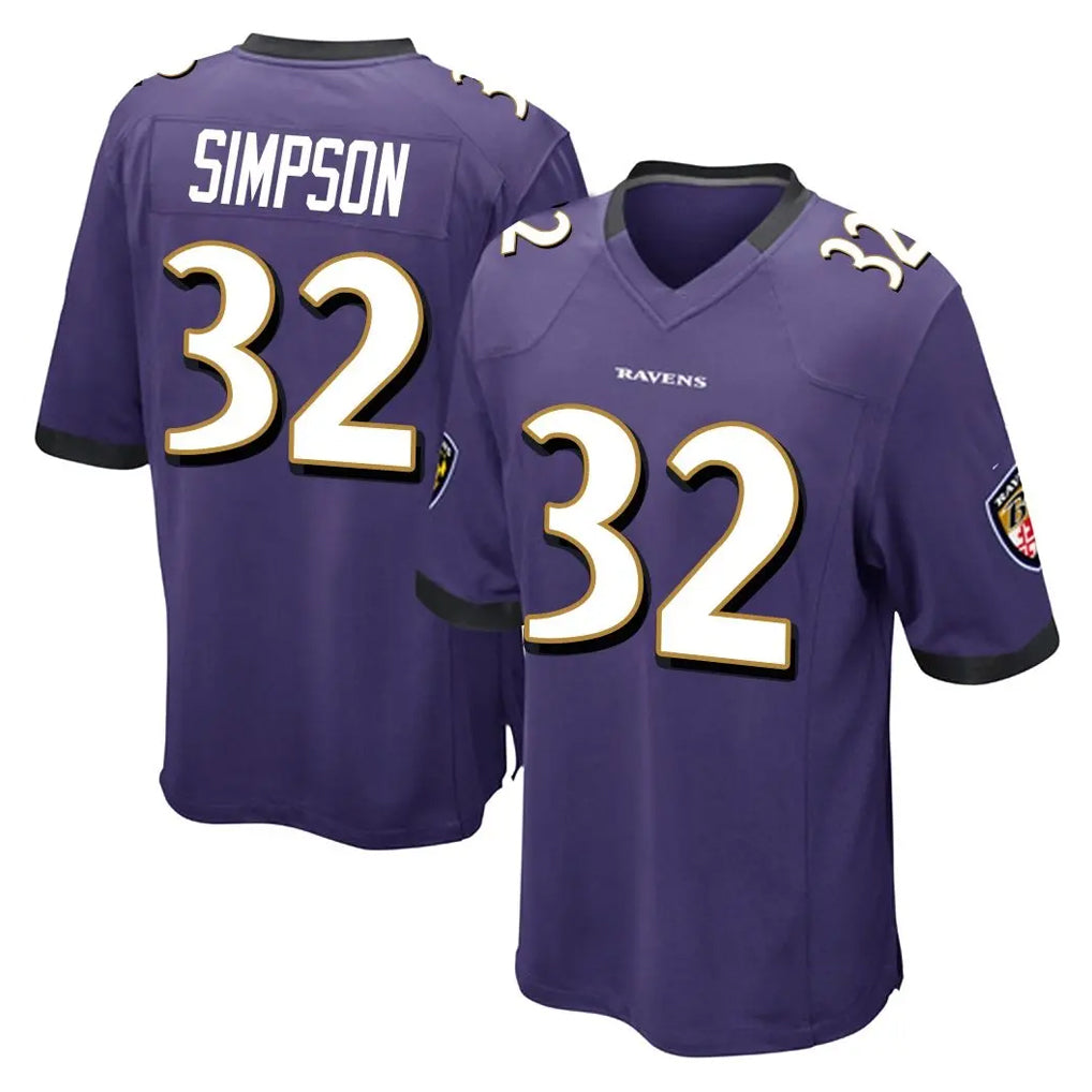 B.Ravens #32 Trenton Simpson Player Purple Home Game Cooneas Stitched Jerseys