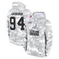C.Browns #94 Mason Graham Player Arctic Camo Salute to Service Hoodies Limited Game Cooneas Stitched Jerseys