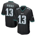 P.Eagles #13 Dontayvion Wicks Player Black Home Game Cooneas Stitched Jerseys