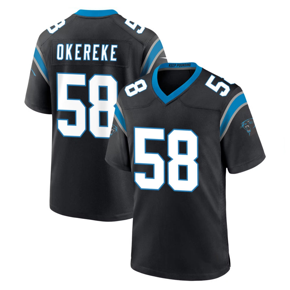 C.Panthers #58 Bobby Okereke Player Black Vapor Untouchable Limited Game Cooneas Stitched Jerseys