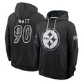 P.Steelers #90 T.J. Watt Player 2026 Black Logo Pullover Hoodies Limited Game Cooneas Stitched Jerseys