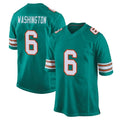 M.Dolphins #6 Malik Washington Player Aqua Alternate Home Game Cooneas Stitched Jerseys