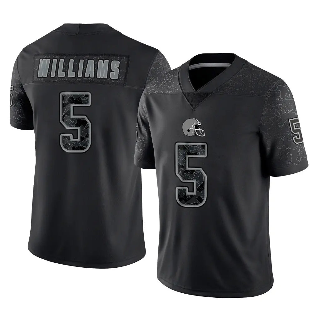 C.Browns #5 Quincy Williams Player Black Reflective Home Game Cooneas Stitched Jerseys