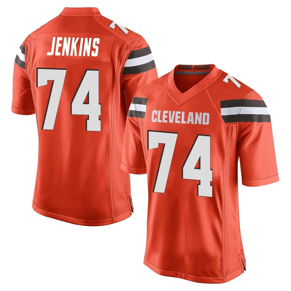C.Browns #74 Elgton Jenkins Player Orange Home Game Cooneas Stitched Jerseys