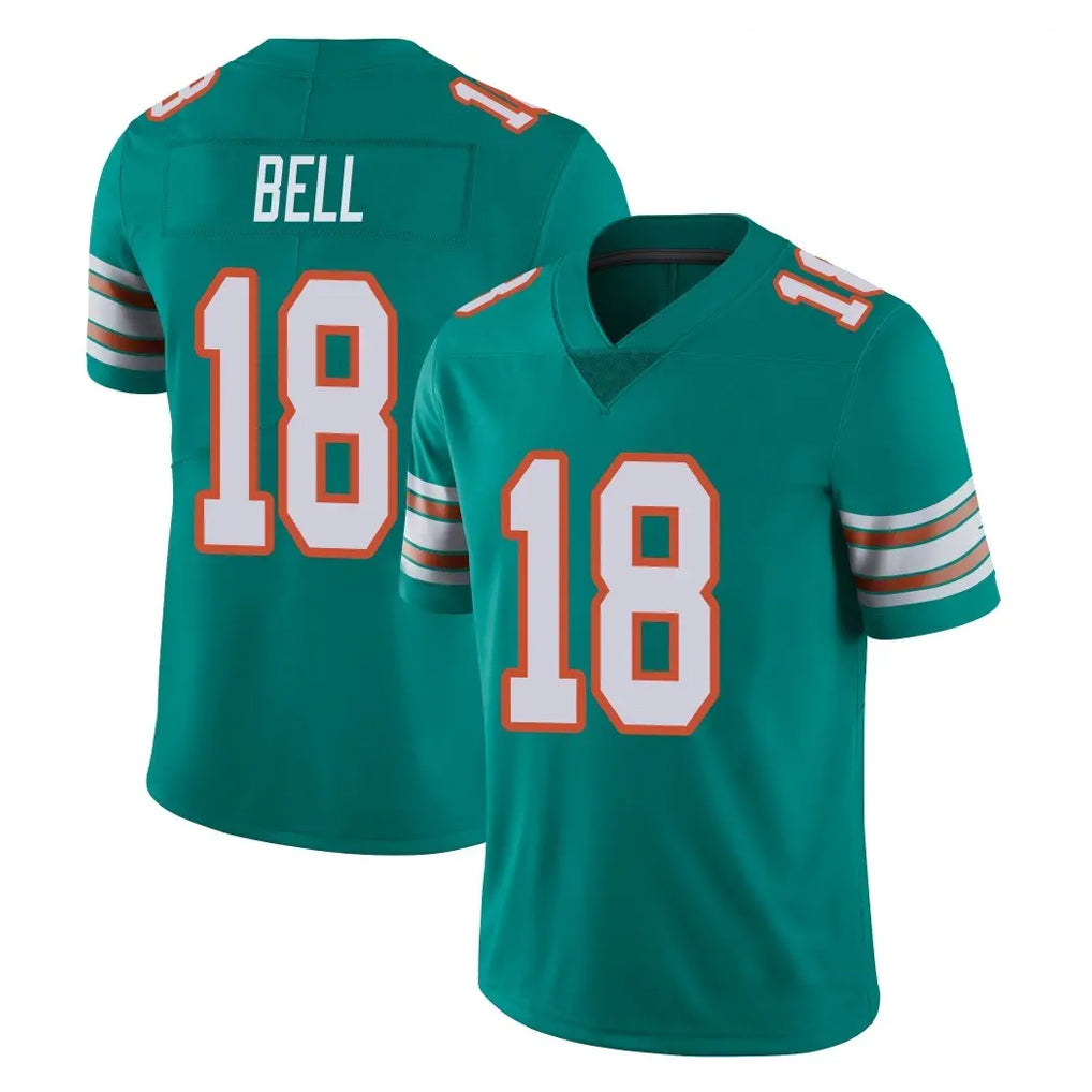 M.Dolphins #18 Chris Bell Player Aqua Limited Alternate Vapor Untouchable Home Game Cooneas Stitched Jerseys