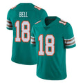 M.Dolphins #18 Chris Bell Player Aqua Limited Alternate Vapor Untouchable Home Game Cooneas Stitched Jerseys