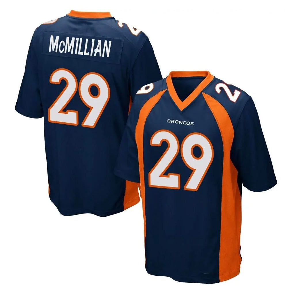 D.Broncos #29 Ja'Quan McMillian Player Navy Game Cooneas Stitched Jerseys