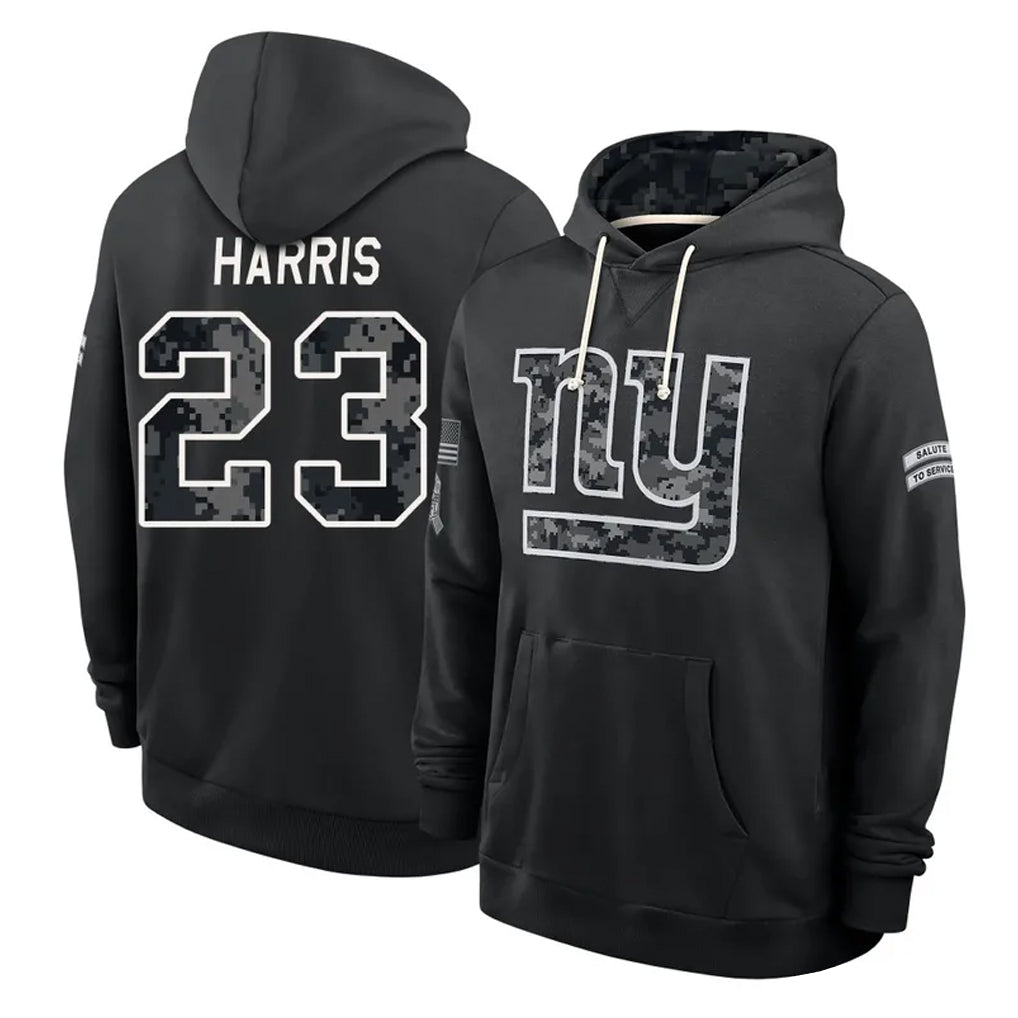 NY.Giants #23 Najee Harris Player 2026 Black Logo Pullover Hoodies Limited Game Cooneas Stitched Jerseys