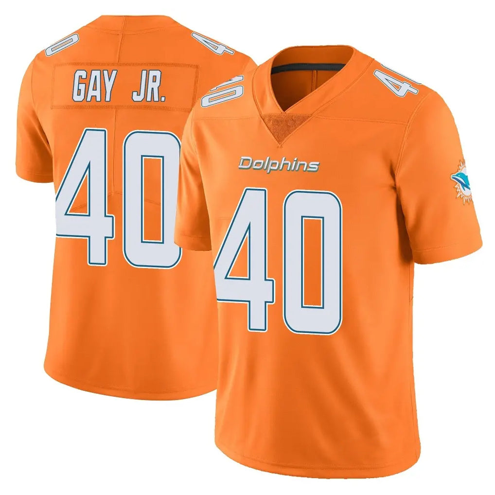 M.Dolphins #40 Willie Gay Jr. Player Orange Limited Home Game Cooneas Stitched Jerseys