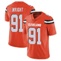 C.Browns #91 Alex Wright Player Orange Alternate Vapor Untouchable Limited Home Game Cooneas Stitched Jerseys