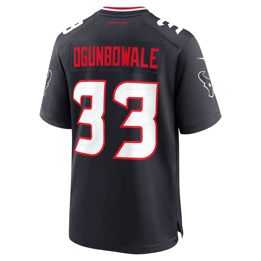 Cooneas H.Texans #33 Dare Ogunbowale Navy Team Game Jersey