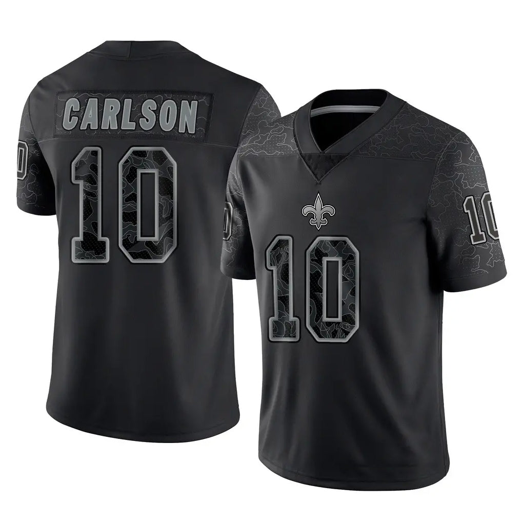 NO.Saints #10 Daniel Carlson Player Black Limited Reflective Home Game Cooneas Stitched Jerseys