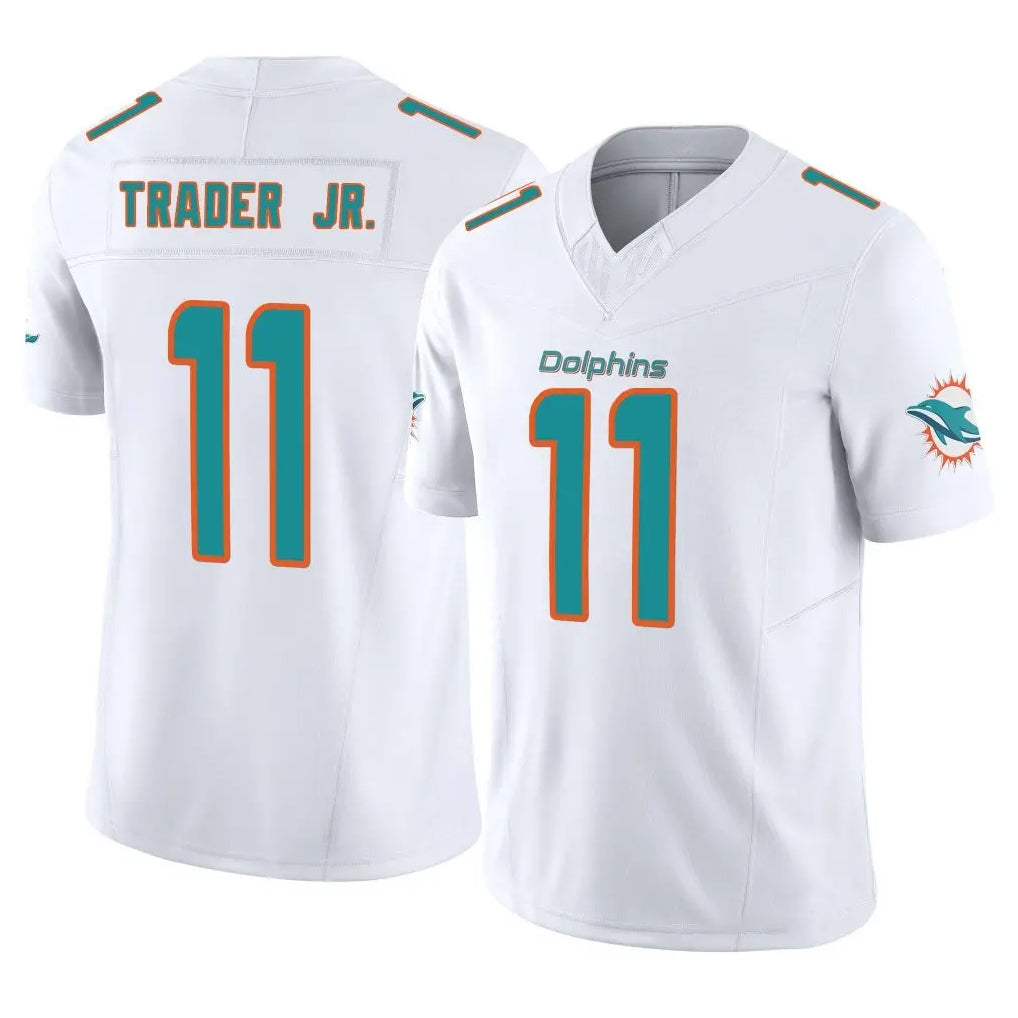 M.Dolphins #11 Dante Trader Jr. Player White Limited Vapor F.U.S.E. Home Game Cooneas Stitched Jerseys
