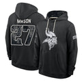 MN.Vikings #27 Jordan Mason Player 2026 Black Logo Pullover Hoodies Limited Game Cooneas Stitched Jerseys