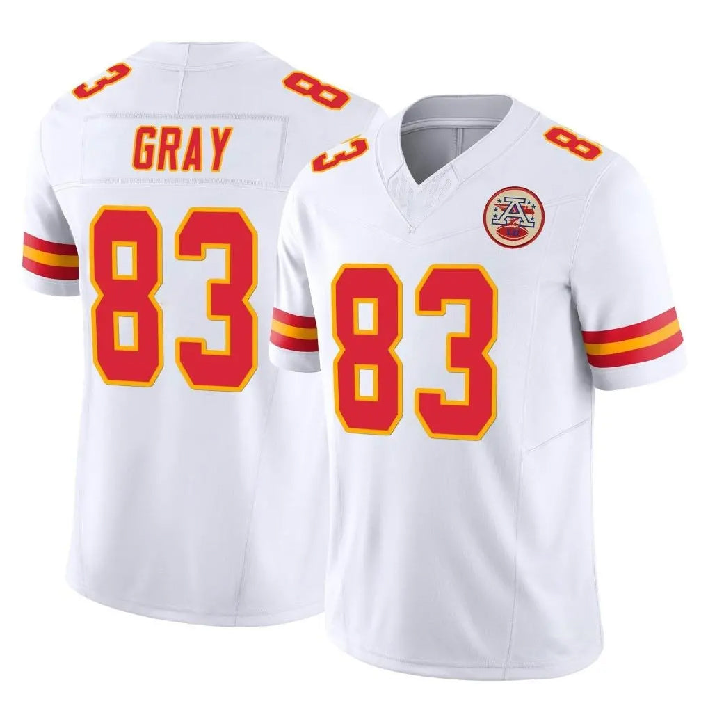 KC.Chiefs #83 Noah Gray Player White Limited Vapor F.U.S.E. Home Game Stitched Jerseys