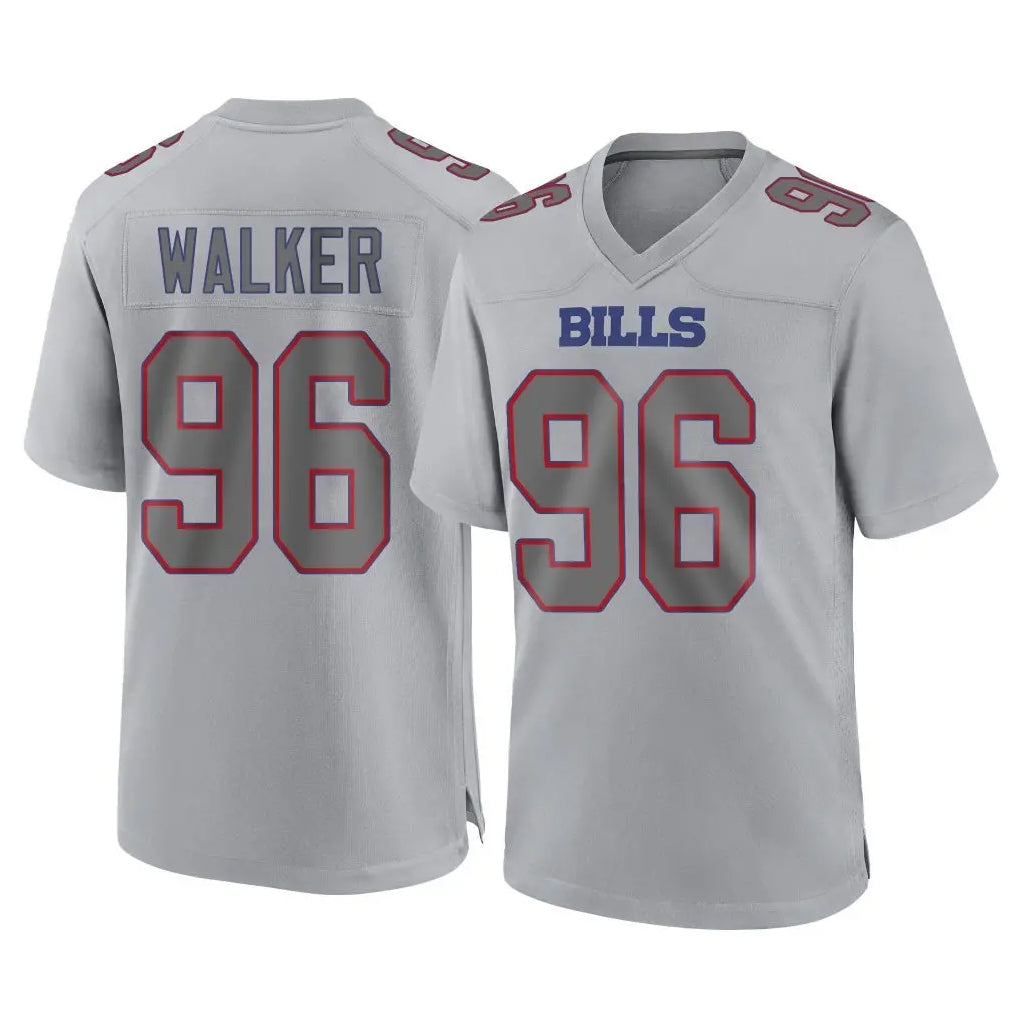 B.Bills #96 Deone Walker Player Gray Home Game Cooneas Stitched Jerseys