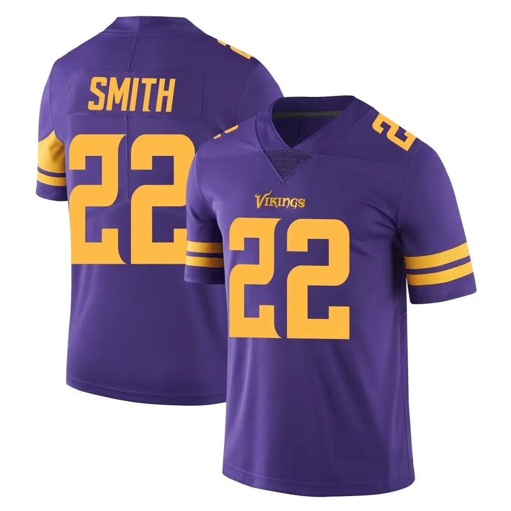 MN.Vikings #22 Harrison Smith Player Purple Limited Color Rush Home Game Cooneas Stitched Jerseys