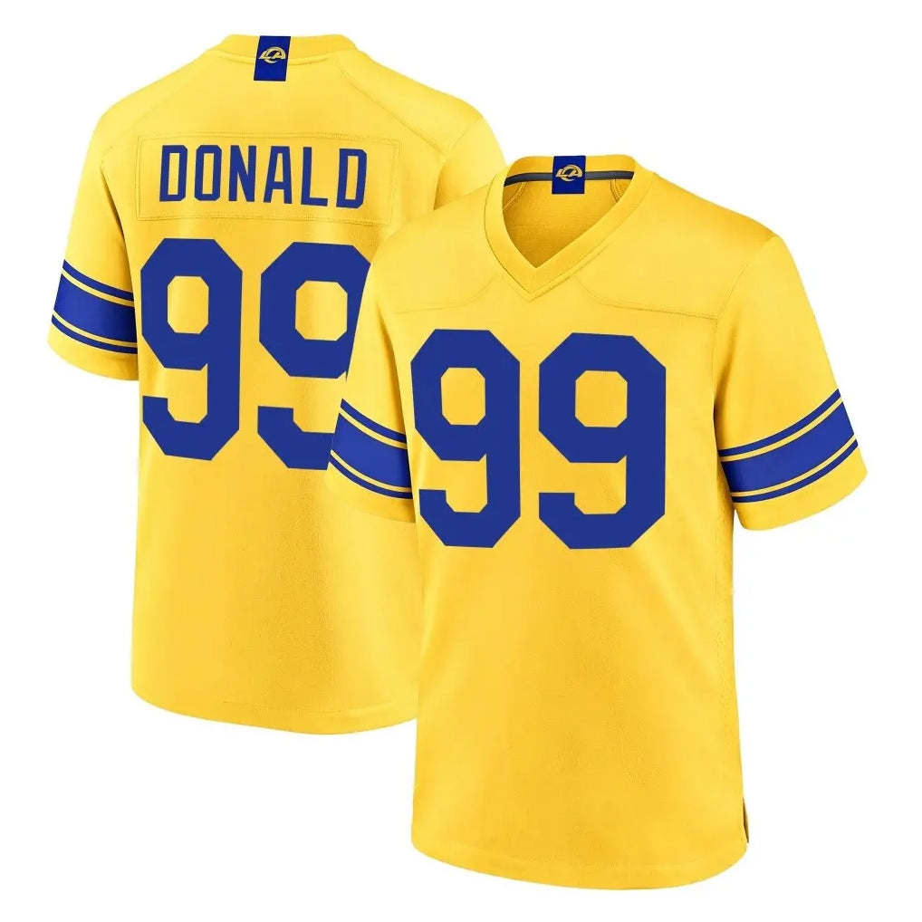 LA.Rams #99 Aaron Donald Player Gold Classic Sol Home Game Cooneas Stitched Jerseys