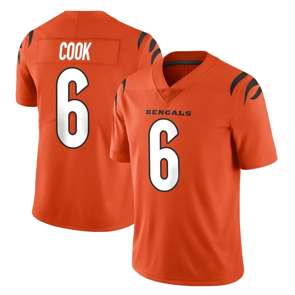 C.Bengals #6 Brian Cook Player Orange Vapor Untouchable Limited Home Game Cooneas Stitched Jerseys