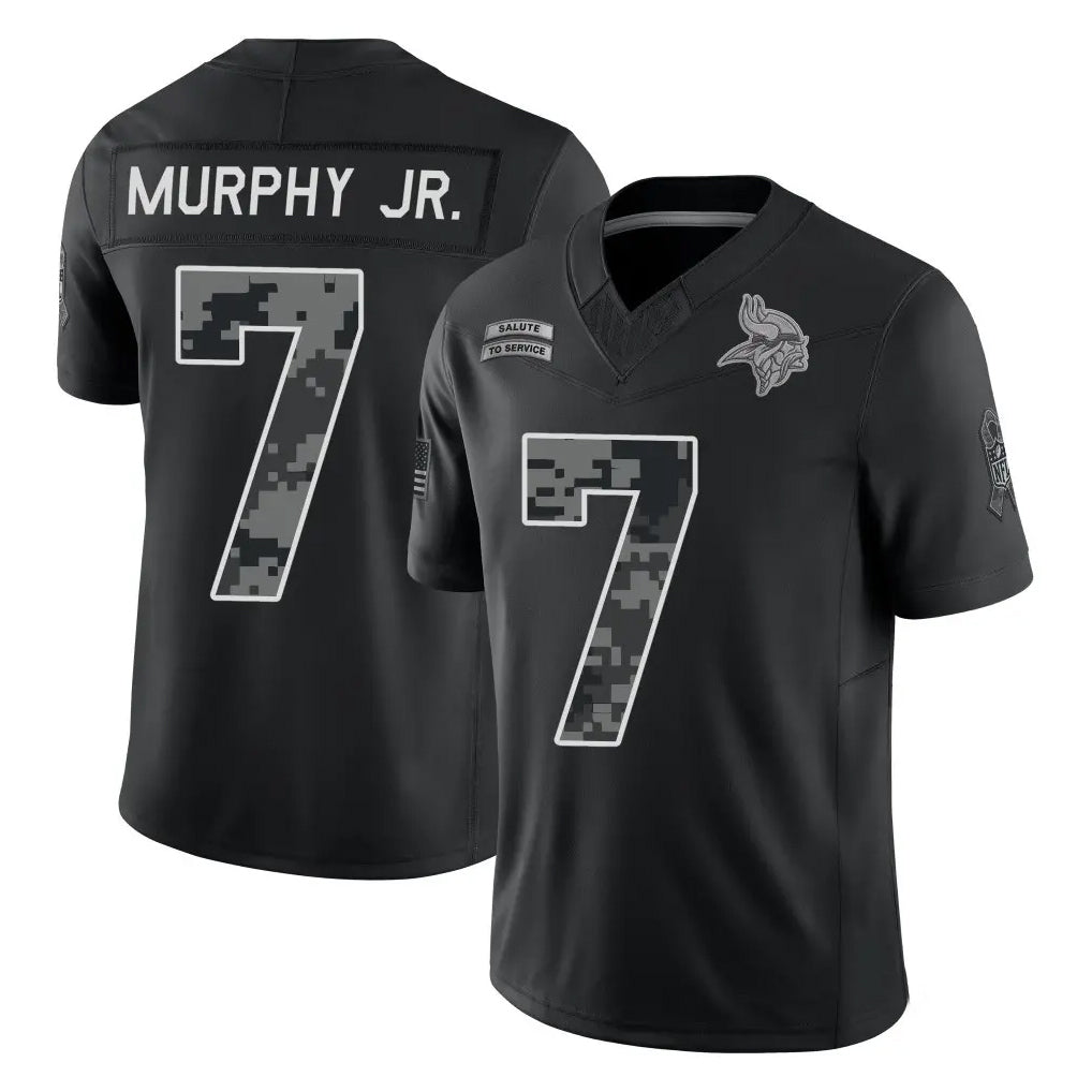 MN.Vikings #7 Byron Murphy Jr. Player Black Limited 2026 Salute to Service Home Game Cooneas Stitched Jerseys