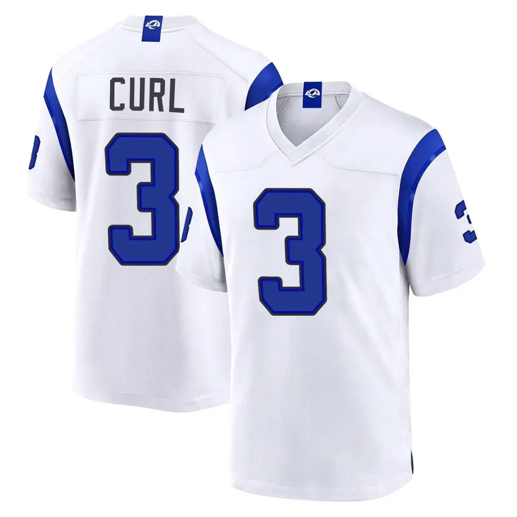 LA.Rams #3 Kam Curl Player White Fearsome Home Game Cooneas Stitched Jerseys