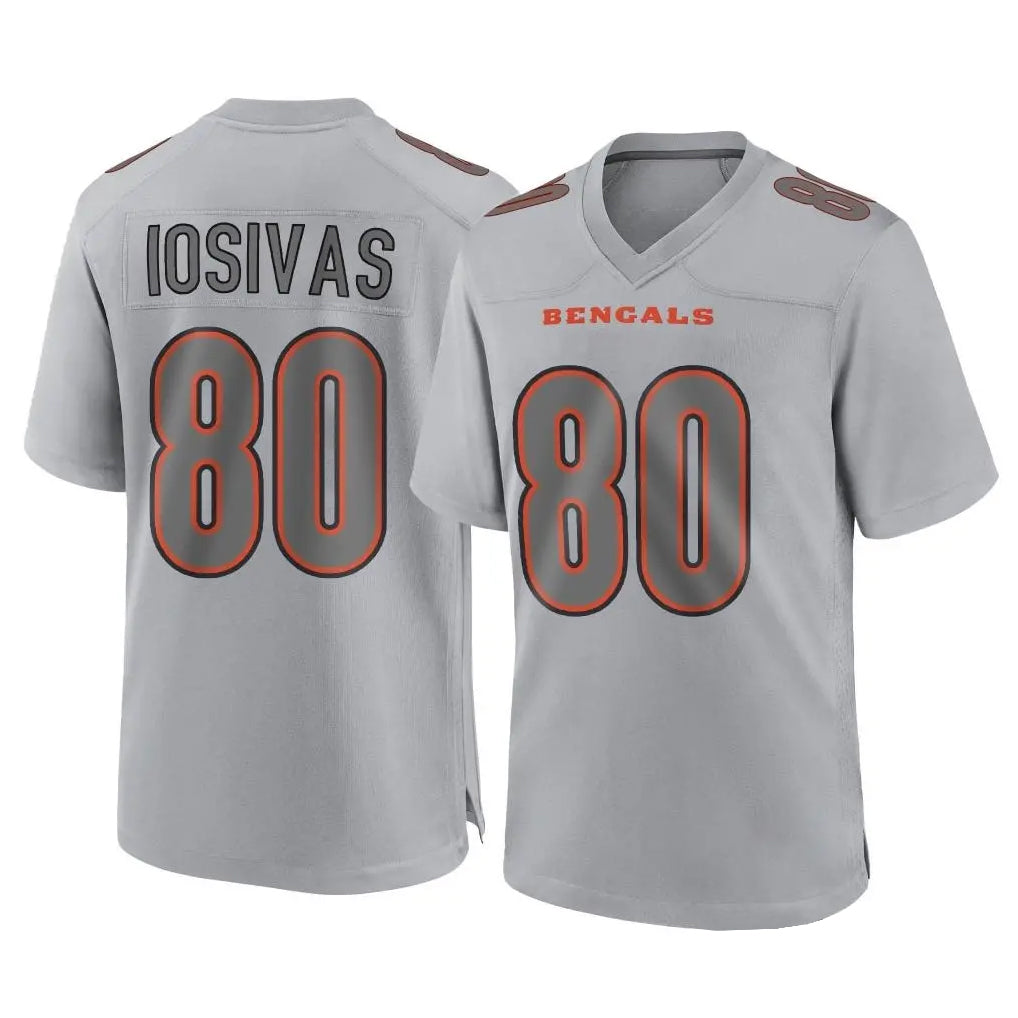 C.Bengals #80 Andrei Iosivas Player Gray Atmosphere Fashion Game Cooneas Stitched Jerseys