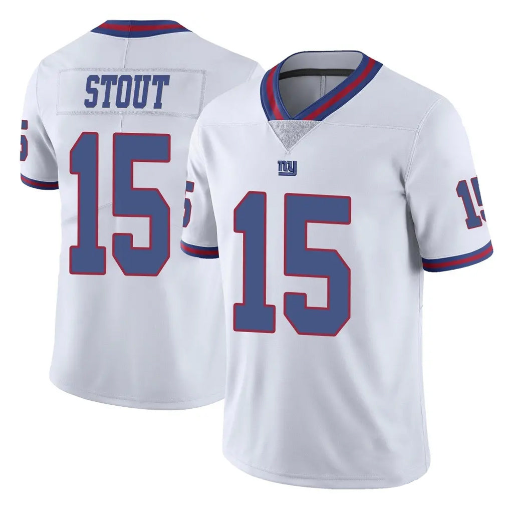 NY.Giants #15 Jordan Stout Player White Color Rush Home Game Cooneas Stitched Jerseys