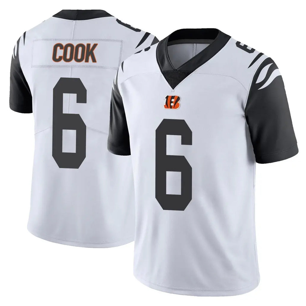 C.Bengals #6 Brian Cook Player White Color Rush Vapor Untouchable Limted Home Game Cooneas Stitched Jerseys