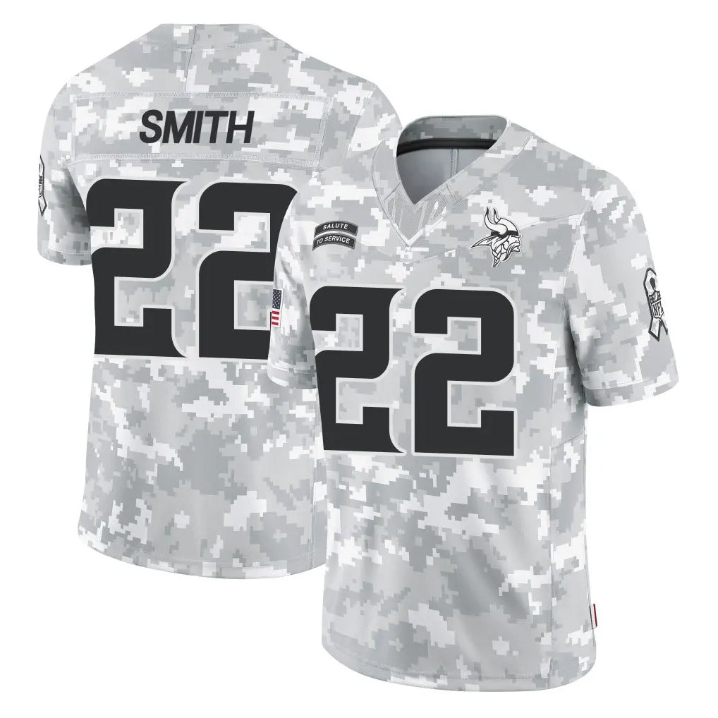 MN.Vikings #22 Harrison Smith Player Arctic Camo Salute To Service Limited Game Cooneas Stitched Jerseys