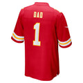 Cooneas KC.Chiefs #1 Dad Red Game Jersey