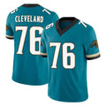 J.Jaguars #76 Ezra Cleveland Player Teal Prowler Throwback Vapor F.U.S.E. Limited Home Game Cooneas Stitched Jerseys