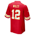 Cooneas KC.Chiefs #12 Jared Wiley Red Game Jersey