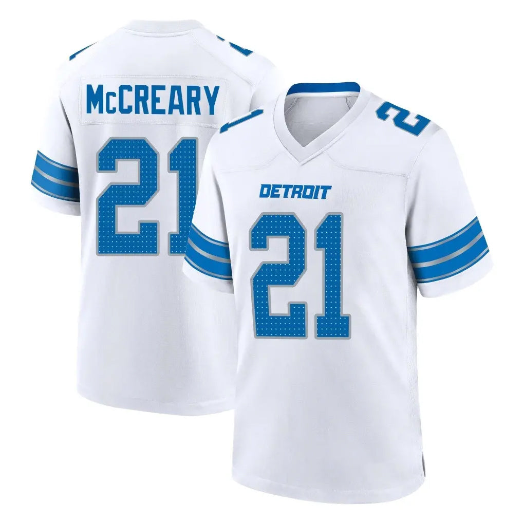 D.Lions #21 Roger McCreary Player White Alternate Home Game Cooneas Stitched Jerseys