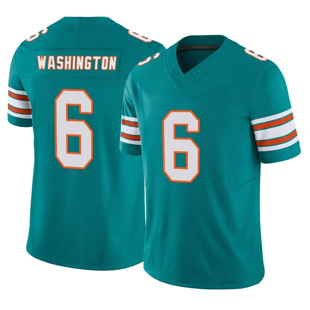 M.Dolphins #6 Malik Washington Player Aqua Limited Alternate Vapor F.U.S.E. Home Game Cooneas Stitched Jerseys