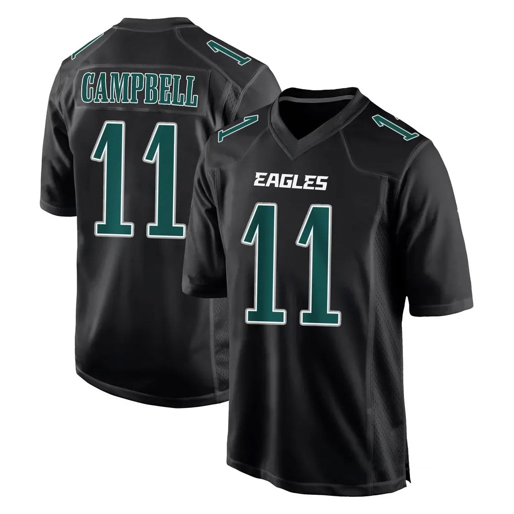 P.Eagles #11 Jihaad Campbell Player Carbon Black Fashion Home Game Cooneas Stitched Jerseys