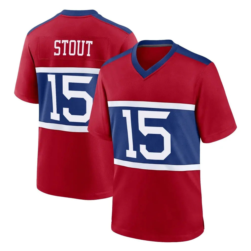 NY.Giants #15 Jordan Stout Player Red Century Home Game Cooneas Stitched Jerseys