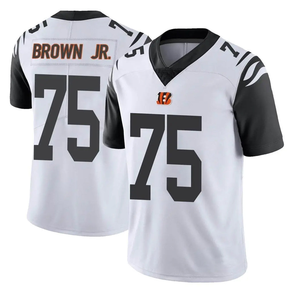C.Bengals #75 Orlando Brown Jr. Player White Color Rush Vapor Untouchable Limted Home Game Cooneas Stitched Jerseys