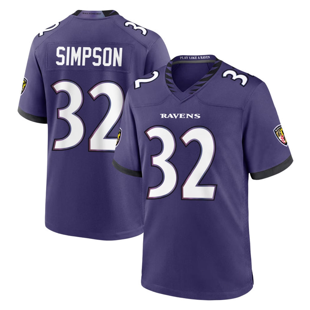 B.Ravens #32 Trenton Simpson Player Purple Limited Home Game Cooneas Stitched Jerseys