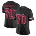 A.Cardinals #70 Paris Johnson Jr. Player Black Vapor F.U.S.E. Limited Home Game Cooneas Stitched Jerseys