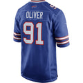 Cooneas B.Bills #91 Ed Oliver Royal Game Player Jersey