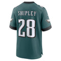 Cooneas P.Eagles #28 Will Shipley Midnight Green Team Game Jersey