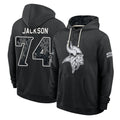 MN.Vikings #74 Donovan Jackson Player 2026 Black Logo Pullover Hoodies Limited Game Cooneas Stitched Jerseys