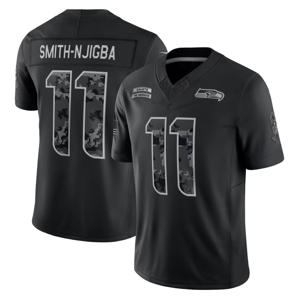 Cooneas S.Seahawks #11 Jaxon Smith-Njigba Player Black Limited 2026 Salute to Service Home Game Stitched Jerseys