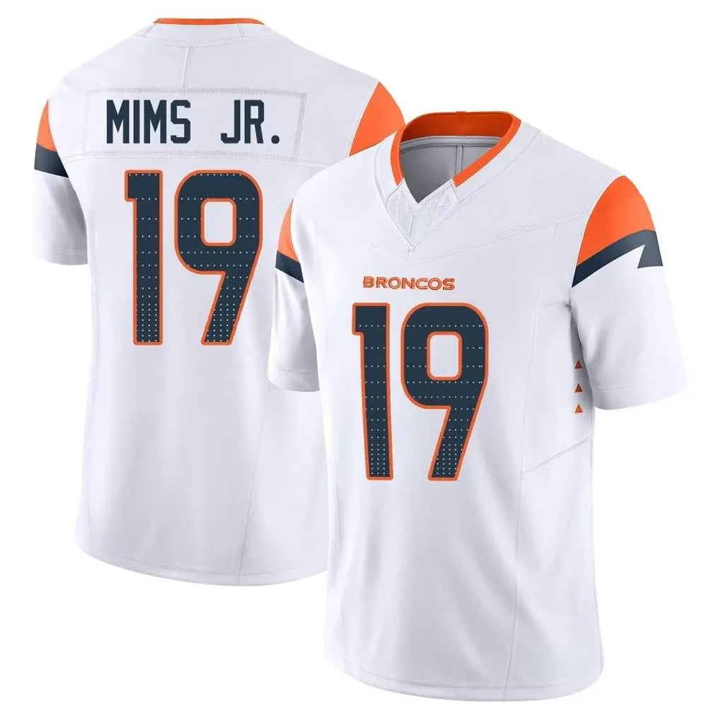 D.Broncos #19 Marvin Mims Jr. Player White Limited Vapor F.U.S.E. Home Game Cooneas Stitched Jerseys