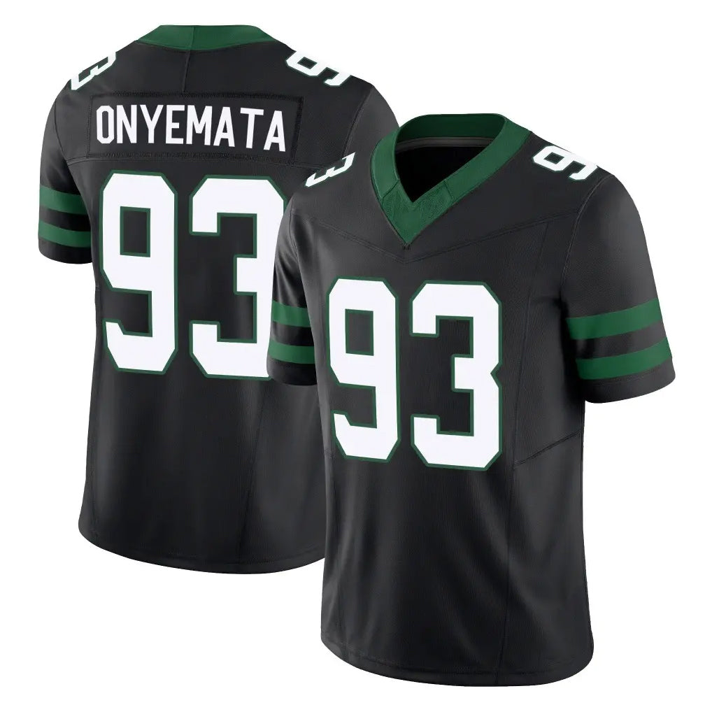 NY.Jets #93 David Onyemata Player Black Limited Legacy Vapor F.U.S.E. Home Game Cooneas Stitched Jerseys