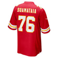 Cooneas KC.Chiefs #76 Kingsley Suamataia Red Game Jersey