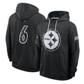 P.Steelers #6 Patrick Queen Player 2026 Black Logo Pullover Hoodies Limited Game Cooneas Stitched Jerseys
