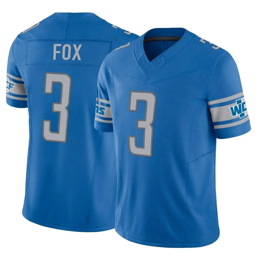 D.Lions #3 Jack Fox Player Blue Vapor F.U.S.E. Limited Home Game Cooneas Stitched Jerseys